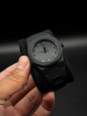 Aura Men's Watch with Arabic Numerals Matte Black Minimalist Analog Watch