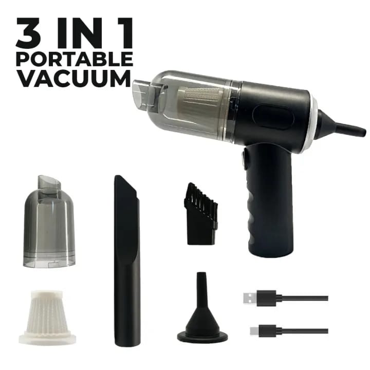 Powerful 3-in-1 Cordless Handheld Vacuum Cleaner – Wet & Dry, Strong Suction For Car, Sofa, Carpet & Home Cleaning